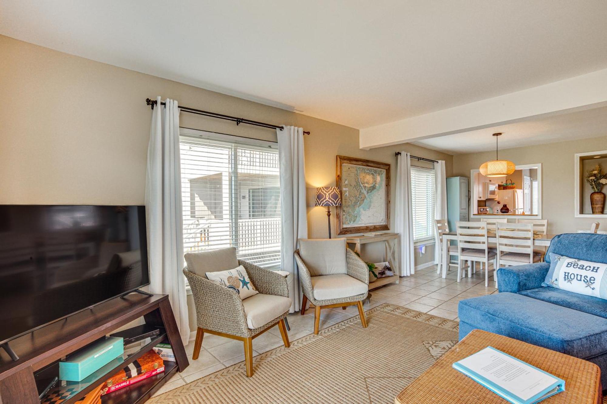 Harbor Island Condo With Deck - Steps To Beach! Oceanmarsh Subdivision Ngoại thất bức ảnh